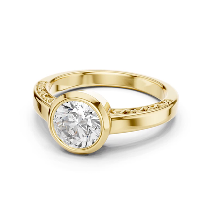 Round Cut Diamond Bezel Set Ring | Perfectly Encircled in Luxury