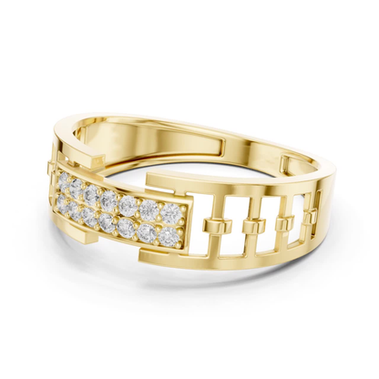 Round Diamond Men's Wedding Rings | Modern Luxury Band