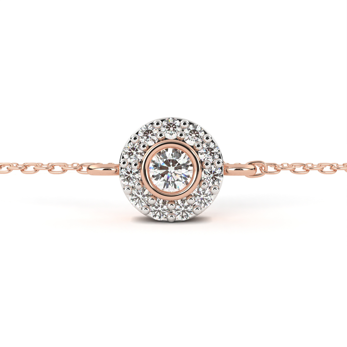 Radiant Halo Diamond Bracelet