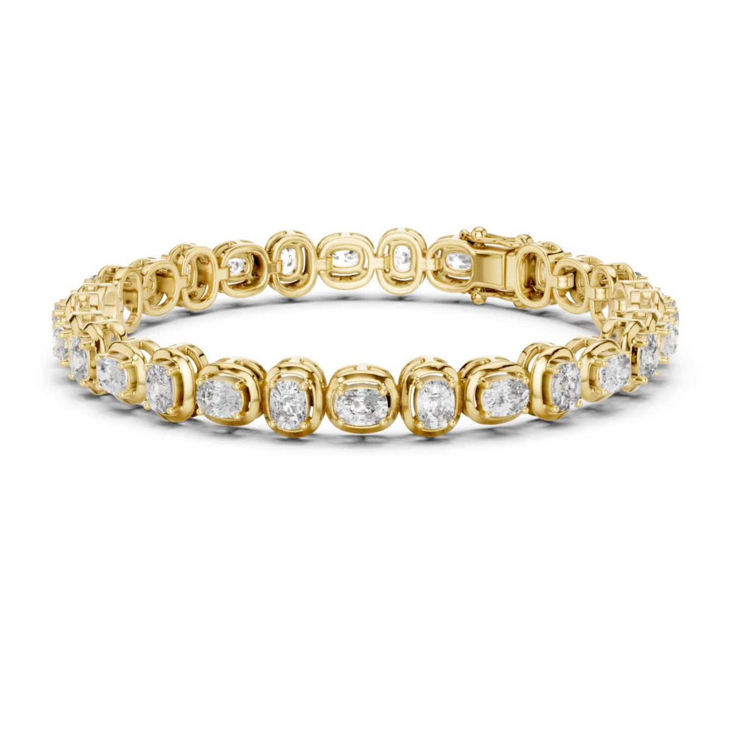 Cushion Cut Diamond Tennis Bracelet | Luxury White Gold Style