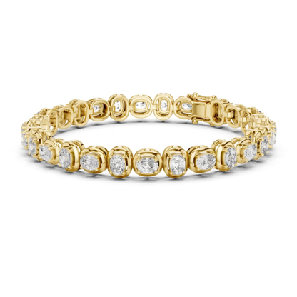 Cushion Cut Diamond Tennis Bracelet | Luxury White Gold Style