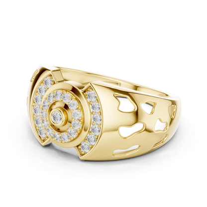 Luxury Diamond Circle Statement Rings | Modern White Gold Style