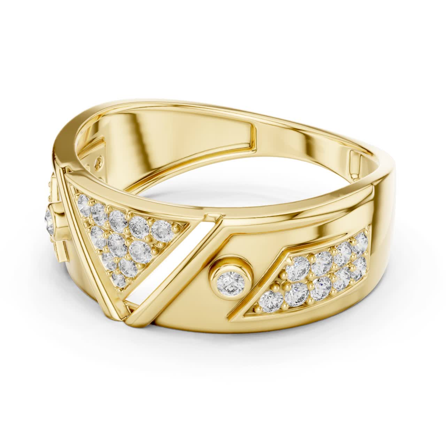 Luxury Triangle Diamond Band Rings | Modern Glamour Style