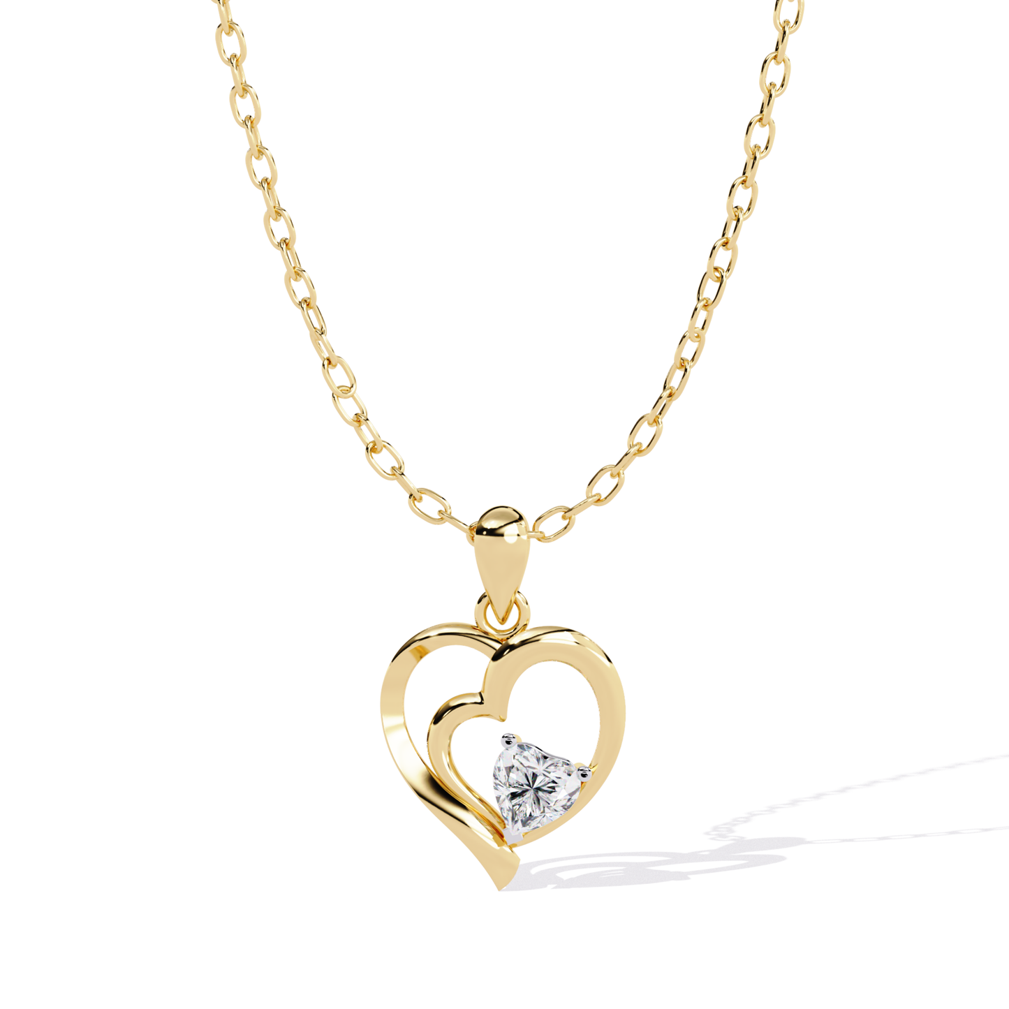 Open Style Heart Diamond Pendant