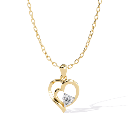 Open Style Heart Diamond Pendant
