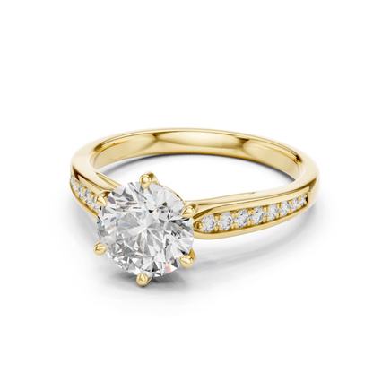 Round Diamond Channel Side Band Ring | Brilliance in Perfect Flow