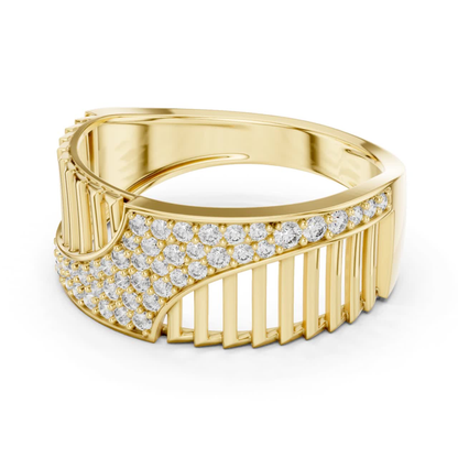 Modern Diamond Wave Band | Contemporary Luxury Jewelry Style