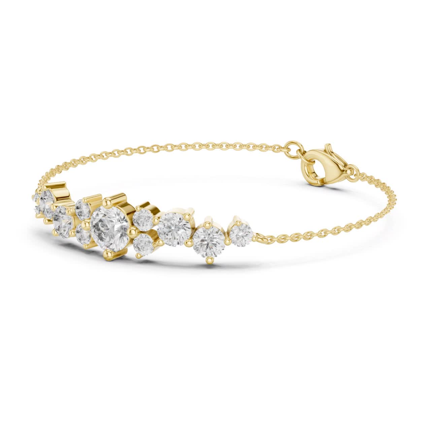 Round Diamond Cluster Bracelet | Elegant Luxury Style