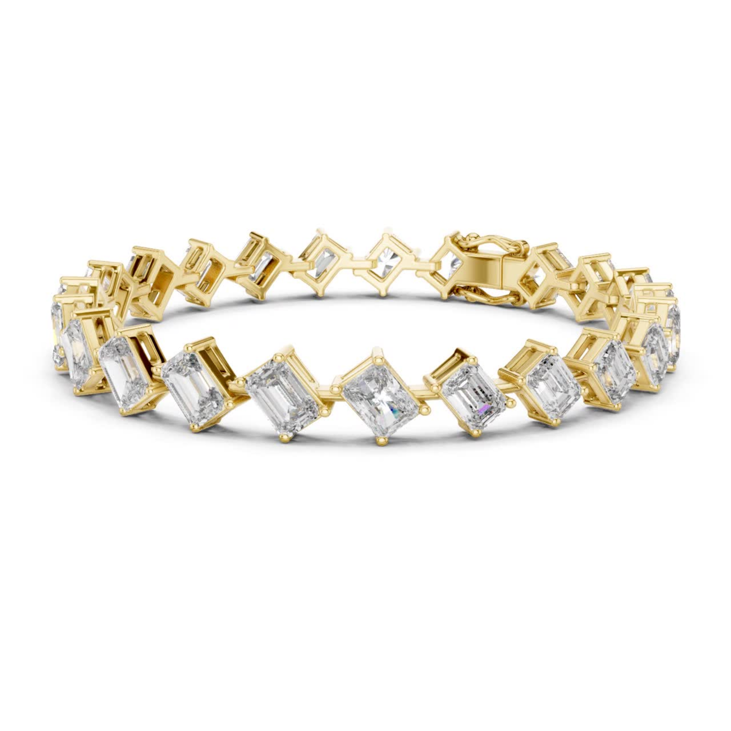 Emerald & Radiant Cut Diamond Tennis Bracelet | Luxury Style
