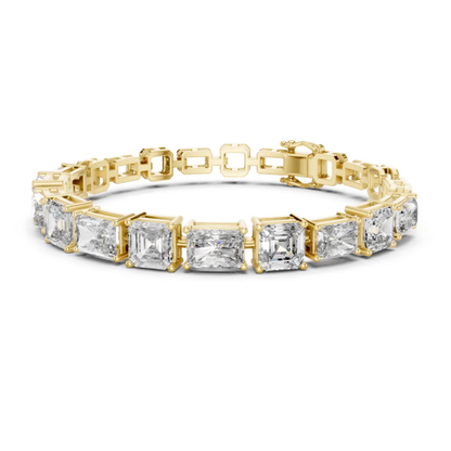 Emerald & Radiant Cut Diamond Tennis Bracelet | Luxury Style