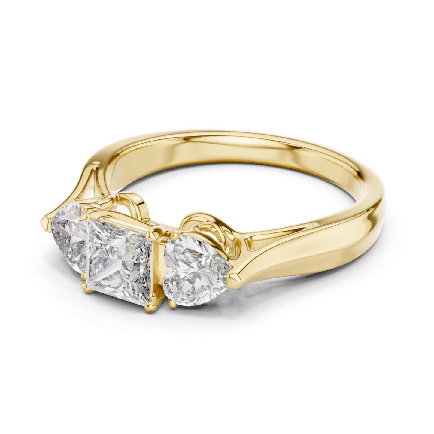 Princess Center Three Diamond Band Ring | Reign in Brilliance