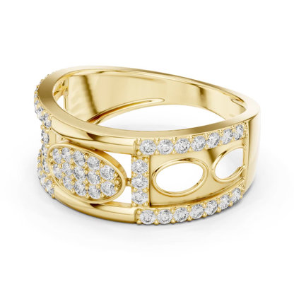 Luxury Diamond Open Pattern Band | Contemporary Fine Jewelry Style