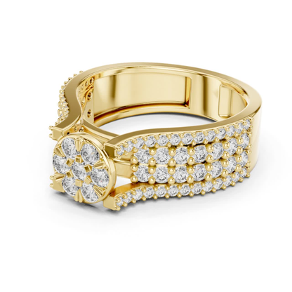 Flower Cluster Diamond Ring | Luxury Pave Gold Ring Style