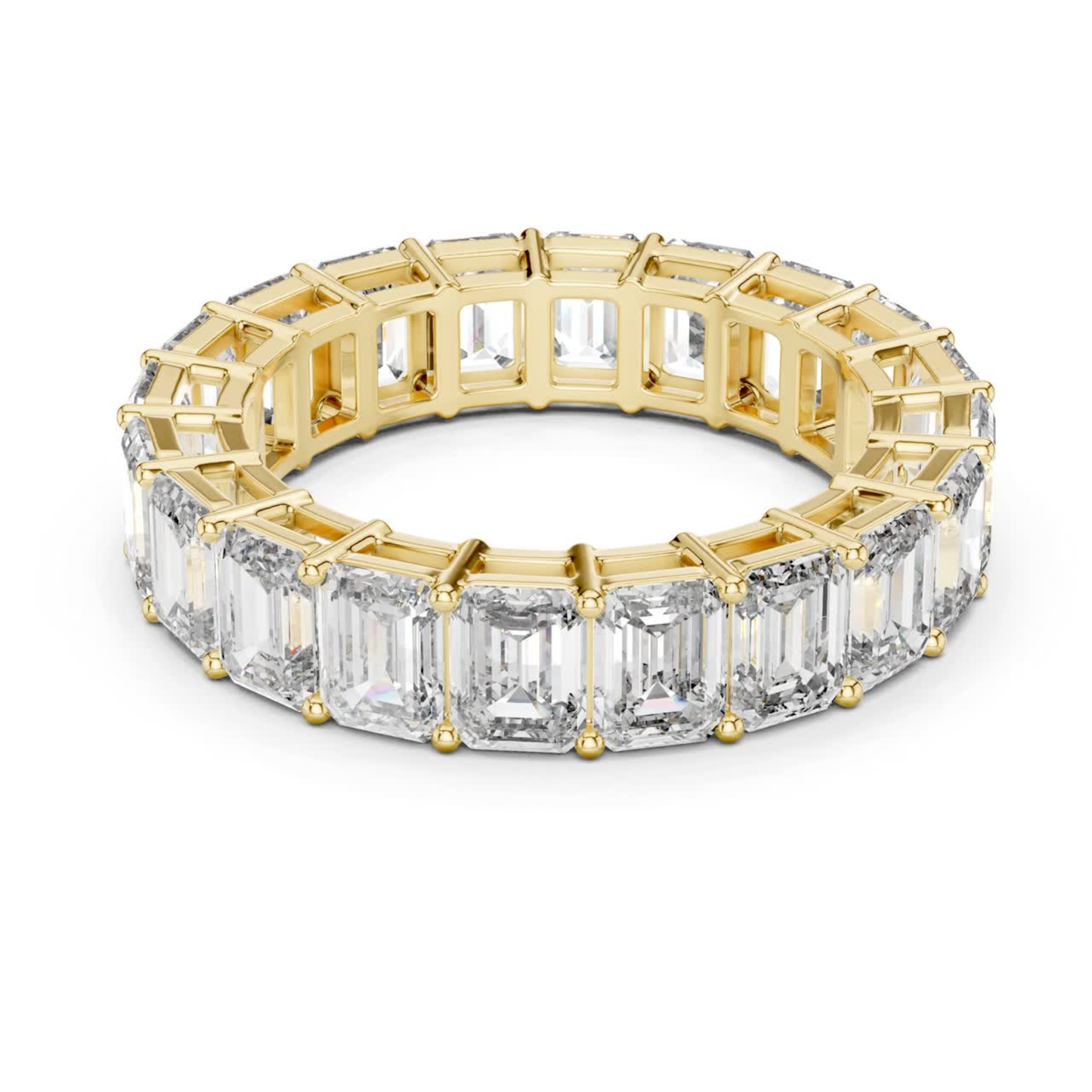 Emerald Cut Diamond Eternity Band | Luxury Gold Wedding Rings