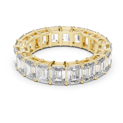 Emerald Cut Diamond Eternity Band | Luxury Gold Wedding Rings
