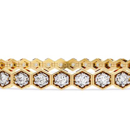 Hexa Gold Diamond Tennis Bracelet | Six Sides of Pure Luxury