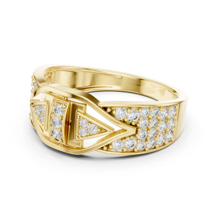 Round Diamond Luxury Band | Modern Geometric Style