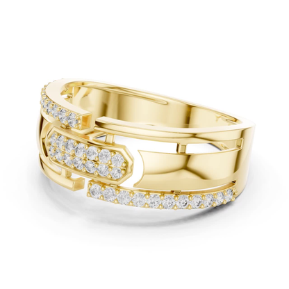 Invisible Set Diamond Modern Band Rings | Luxury White Gold Style
