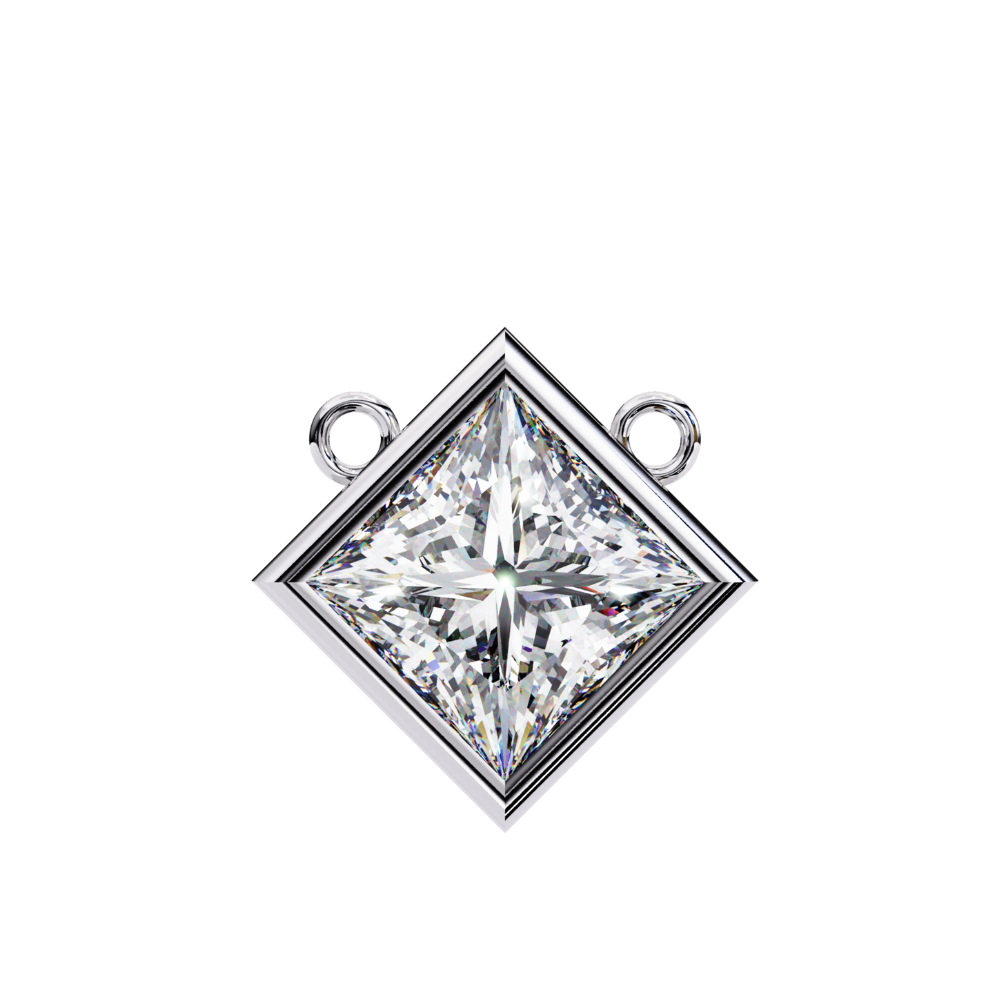 Princess cut Lab Grown Diamond Pendant With Chain