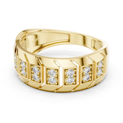 Round Diamond Men's Band | Modern Luxury Wedding Style