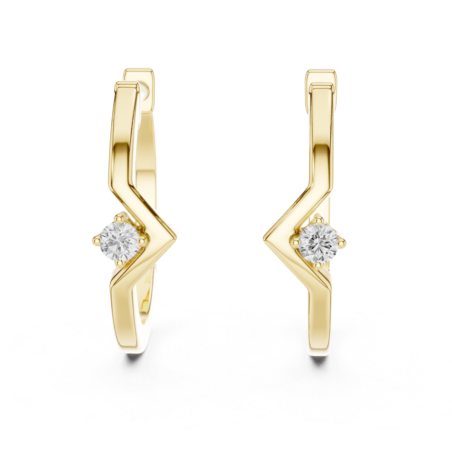 Modern Zigzag Diamond Hoop Earrings with Minimal Elegance | Luxury Jewelry