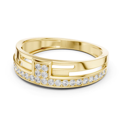 Round Diamond Channel Set Wedding Band | Modern Luxury Style