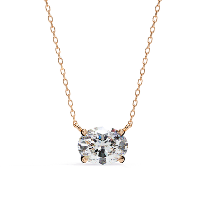 Oval Cut Lab Grown Diamond Pendant With Chain