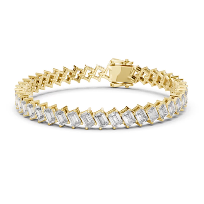 Emerald Cut Diamond Tennis Bracelet | Luxury White Gold Style