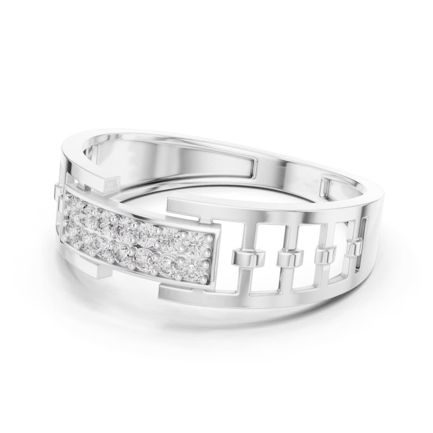 Round Diamond Men's Wedding Rings | Modern Luxury Band