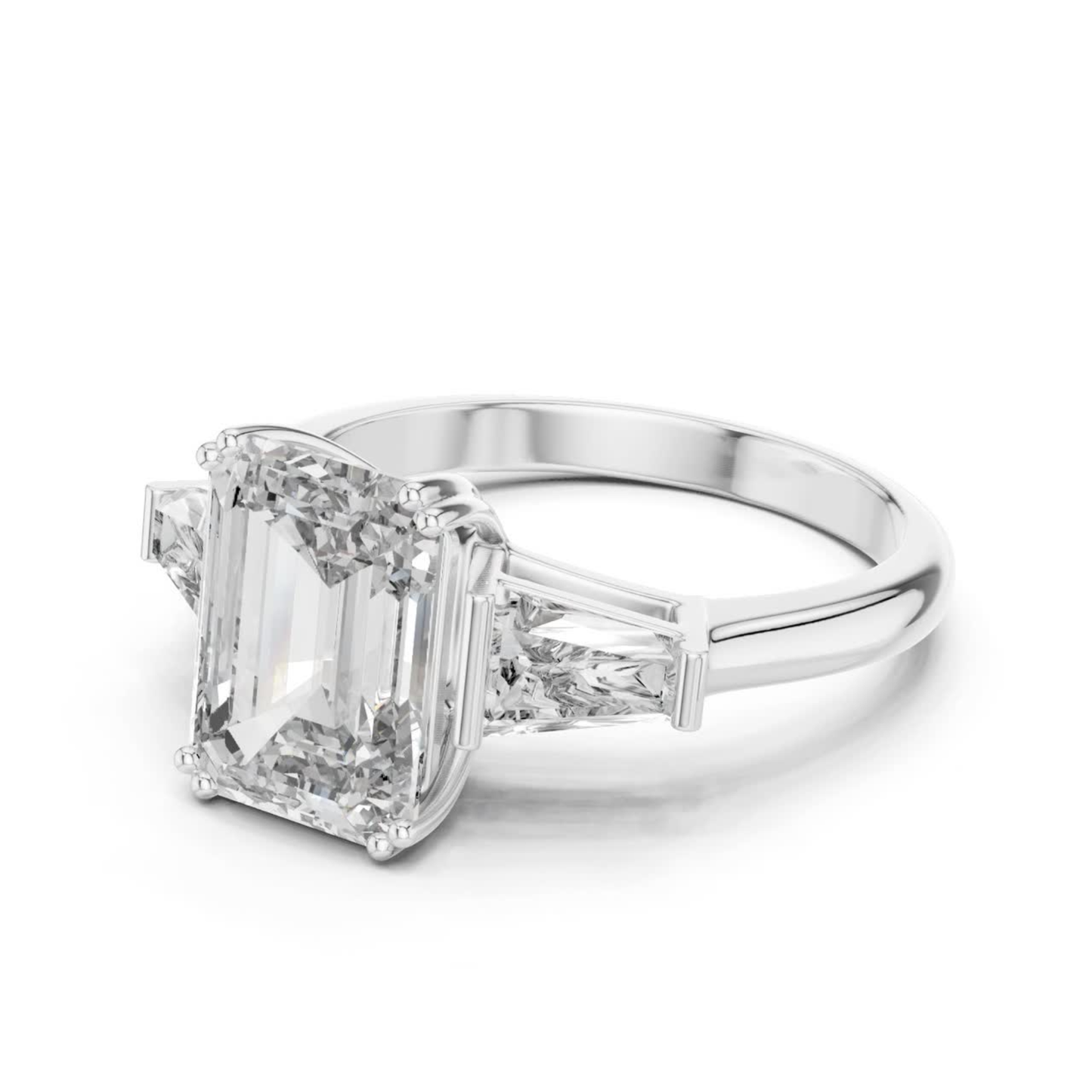 Emerald Cut Diamond Ring with Baguette Side Stones | Step-Cut Legacy