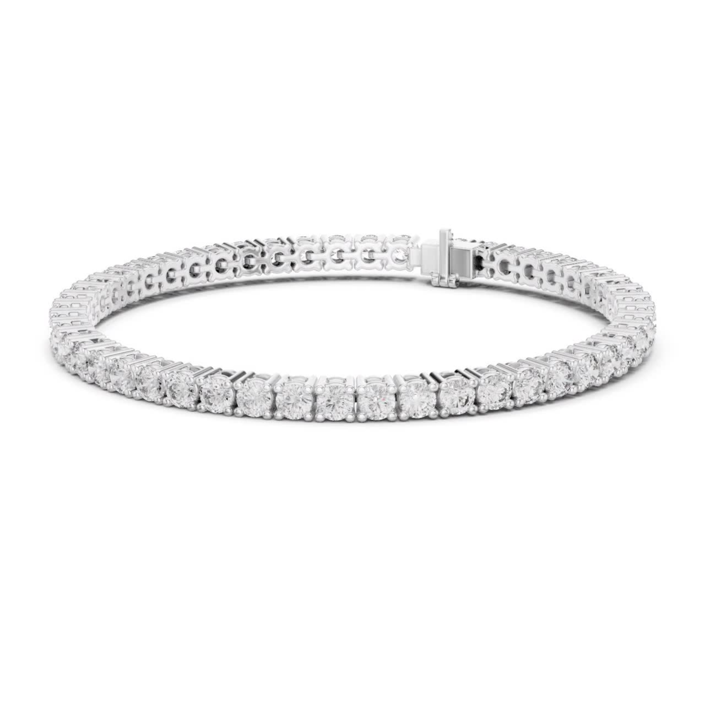 Round Cut Diamond Tennis Bracelet | Luxury White Gold Style