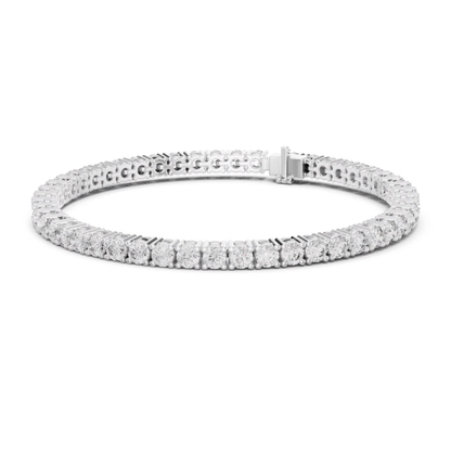 Round Cut Diamond Tennis Bracelet | Luxury White Gold Style