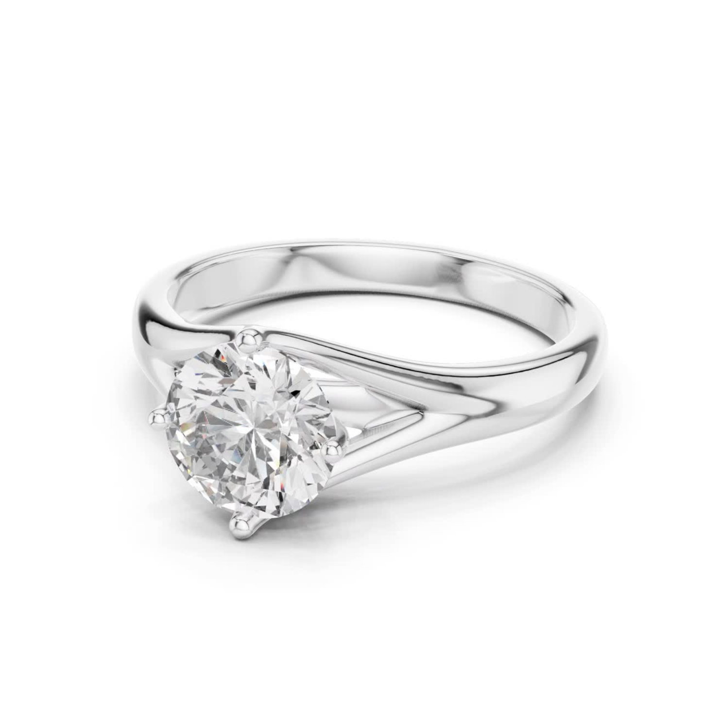 Round Diamond Split Band Ring | 18K Gold Fine Jewelry