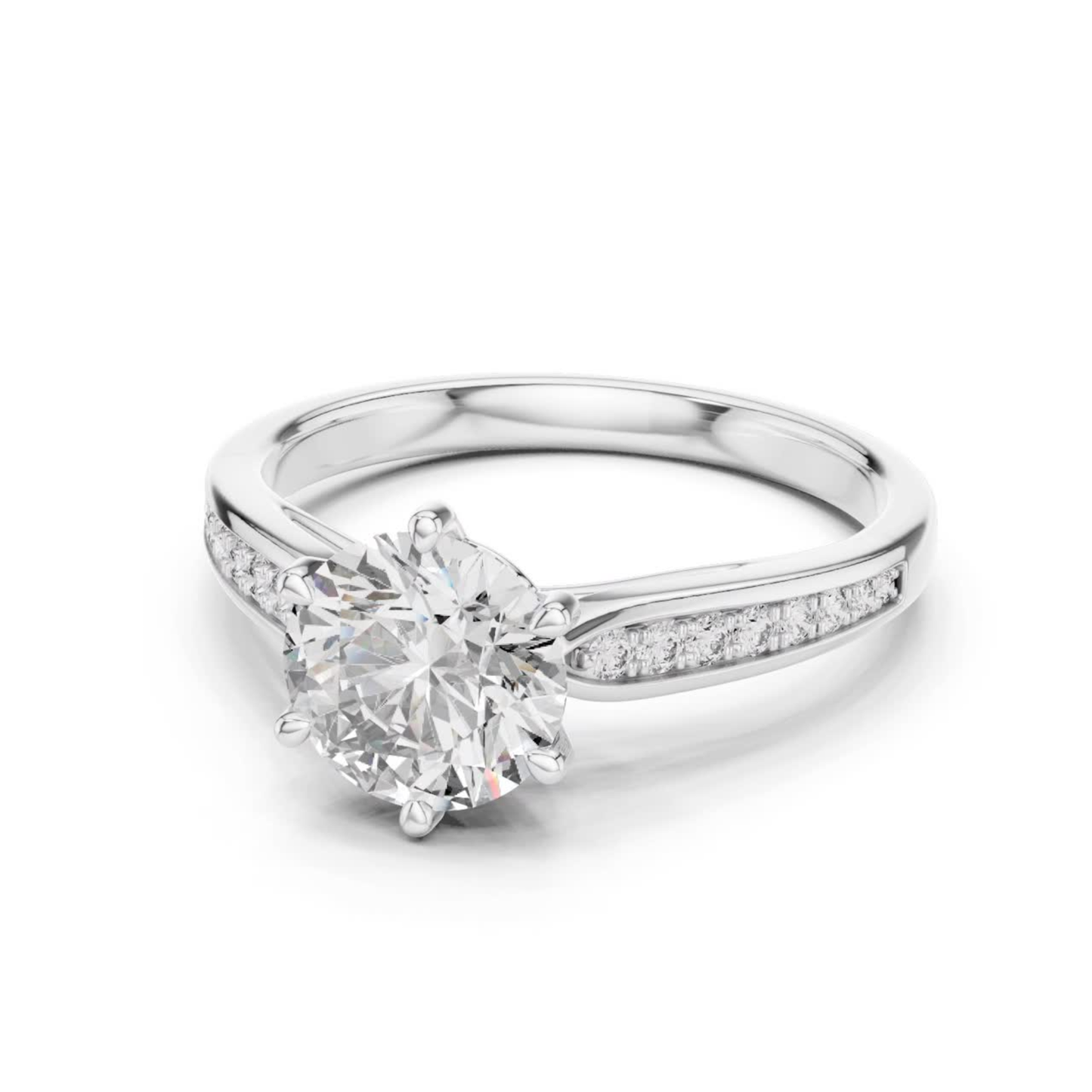 Round Diamond Channel Side Band Ring | Brilliance in Perfect Flow