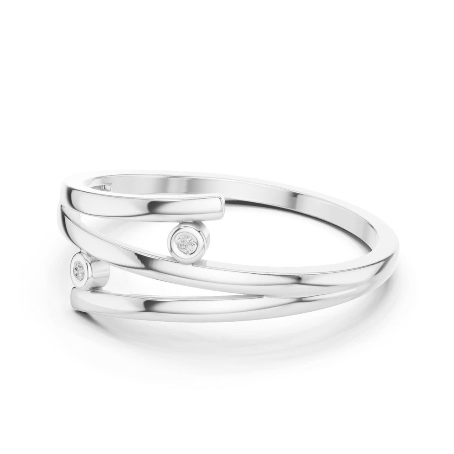 Bezel Diamond Open Wrap Ring | Modern Minimal Luxury Style