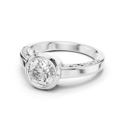 Round Cut Diamond Bezel Set Ring | Perfectly Encircled in Luxury