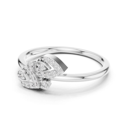 Pear Cut Open Wrap Diamond Rings | Elegant White Gold Style