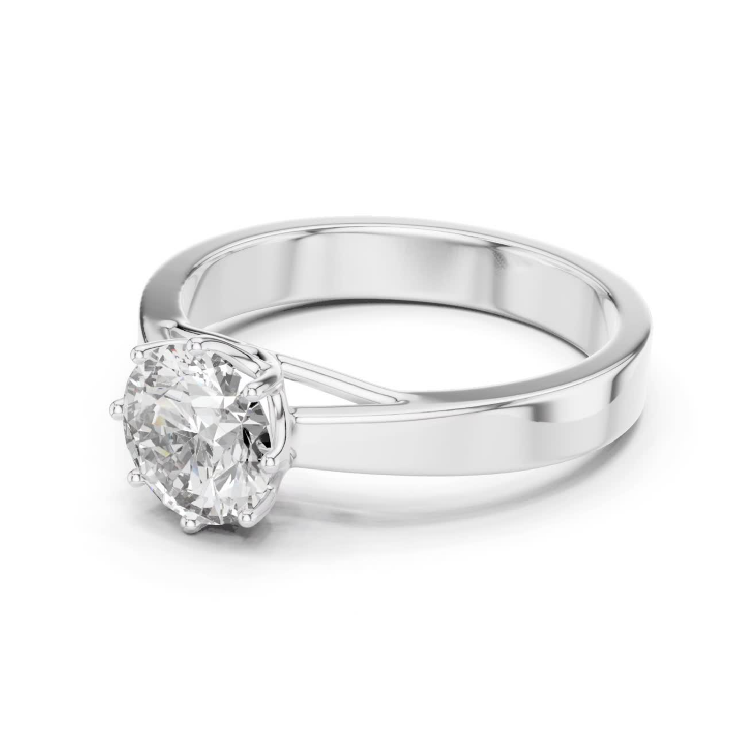 Round Diamond Solitaire Ring | 18K Gold Fine Jewelry