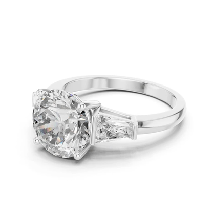 Round Diamond Ring with Side Stones | Brilliance All Around
