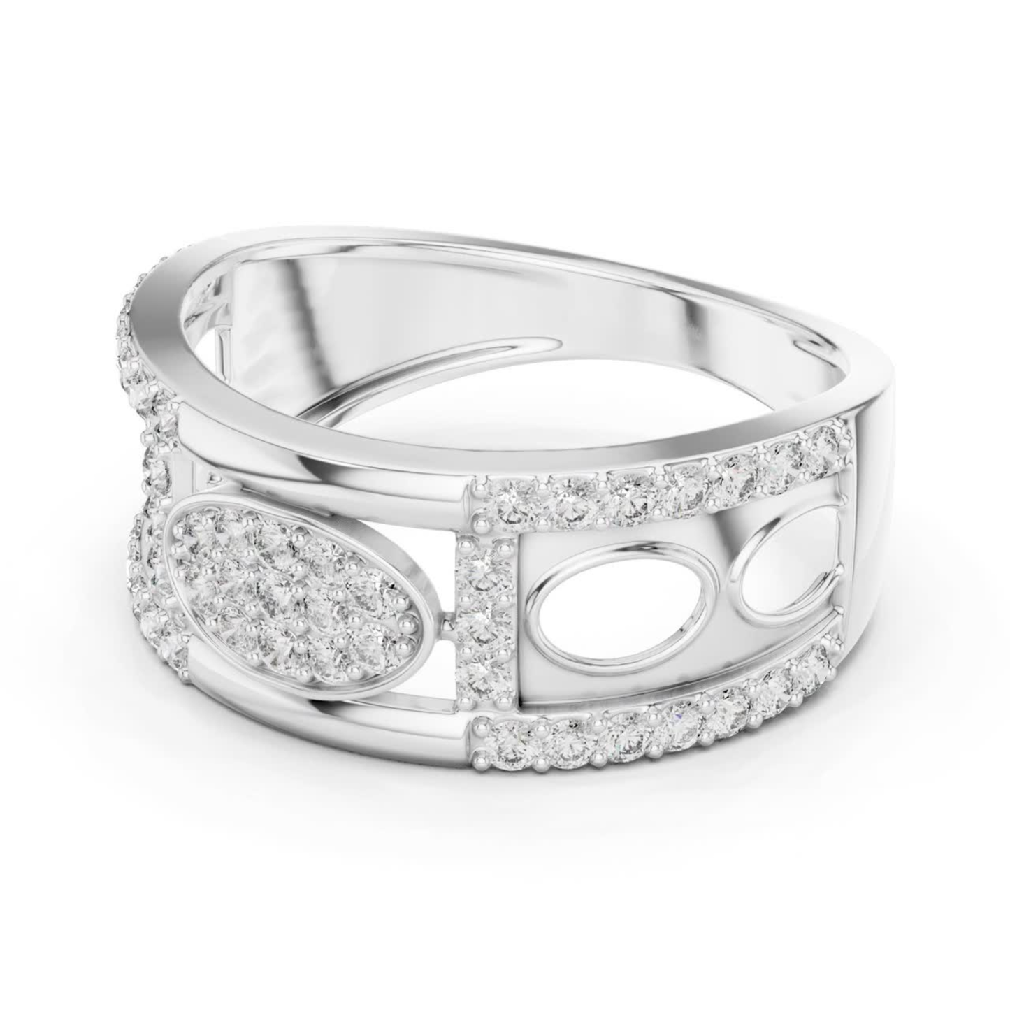 Luxury Diamond Open Pattern Band | Contemporary Fine Jewelry Style