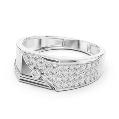 Round Diamond Luxury Band | Modern White Gold Statement Style