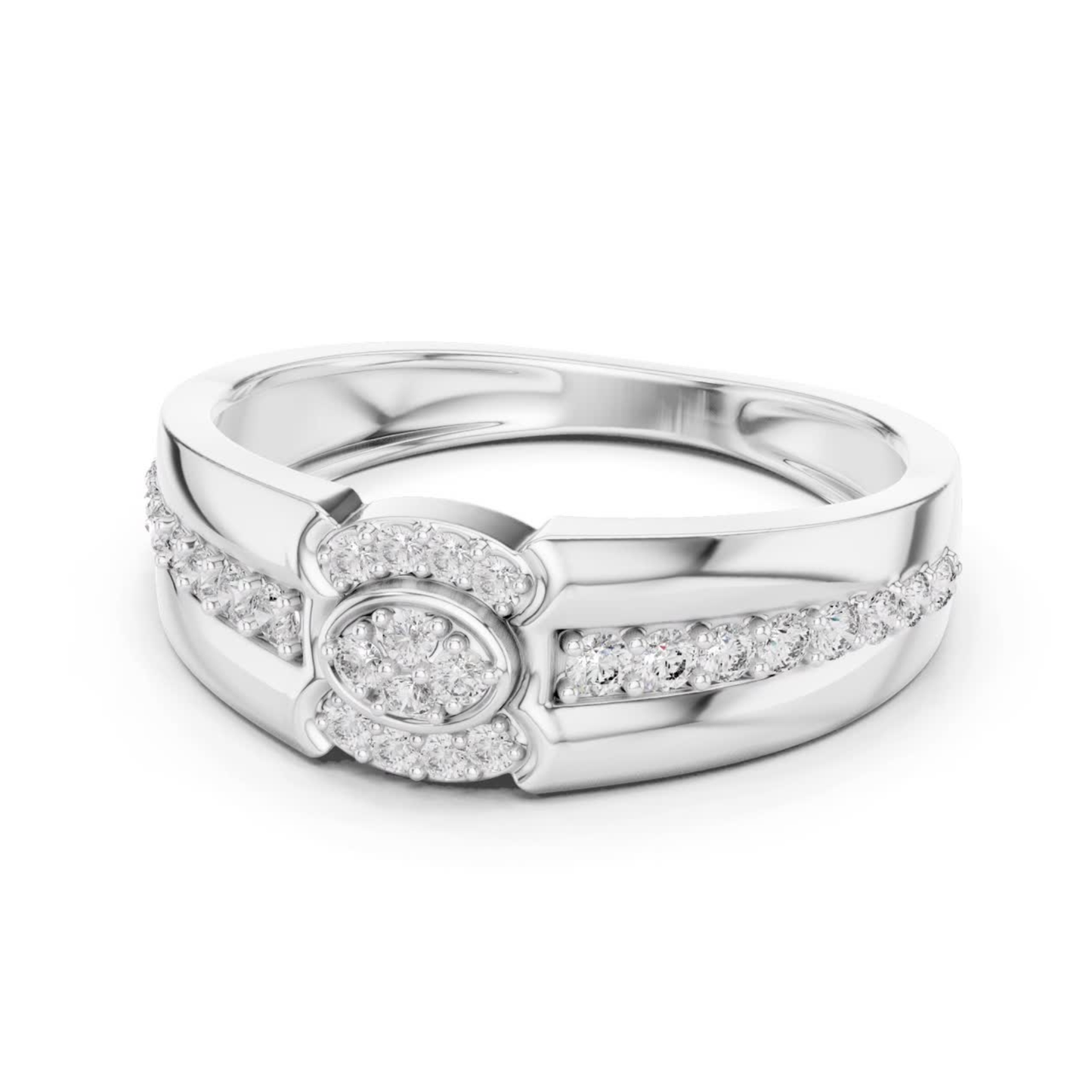 Round Diamond Cluster Band Ring | Modern Luxury Style