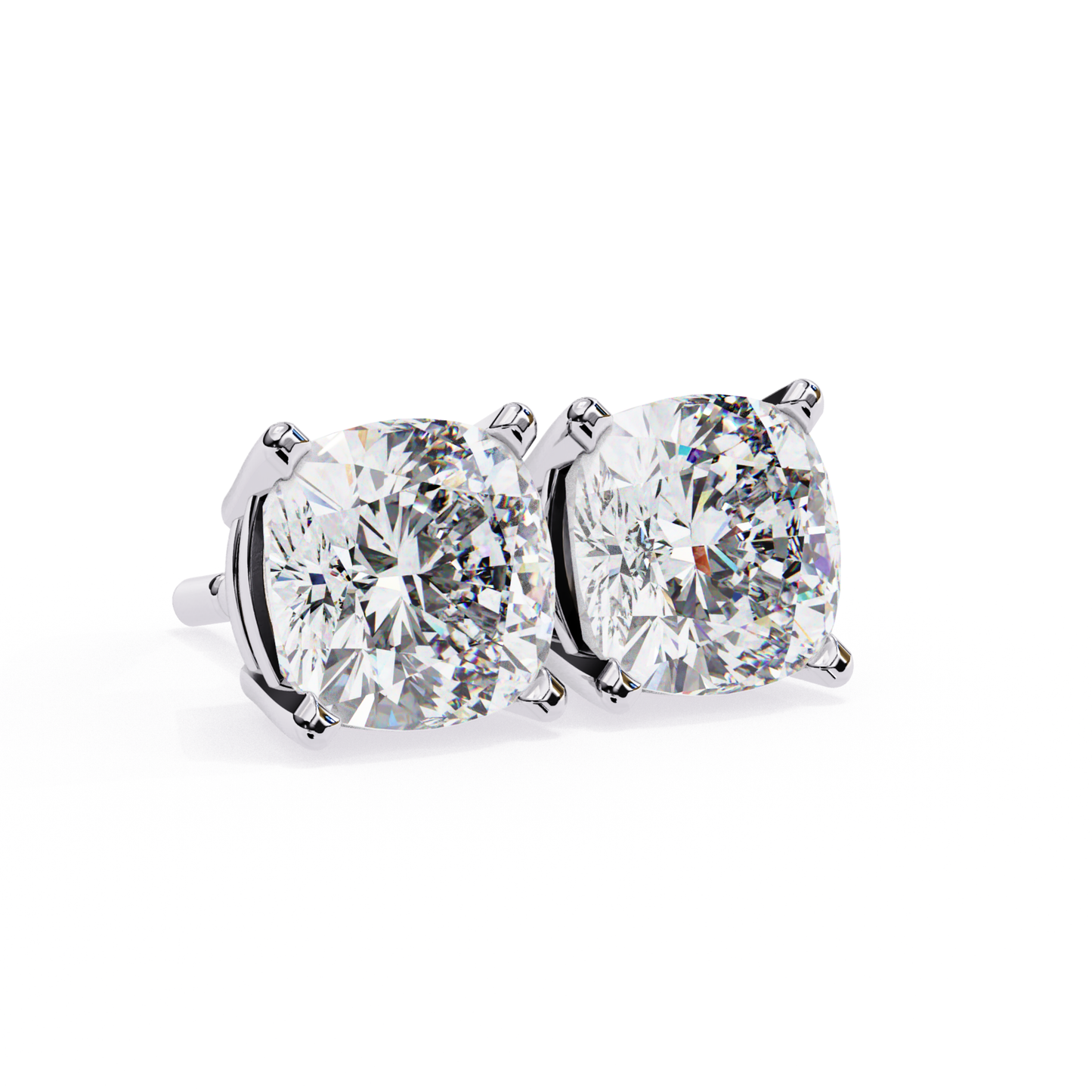 Pure Glow Laborgezüchtete Diamantkissen-Ohrstecker | Feines 18K Gold