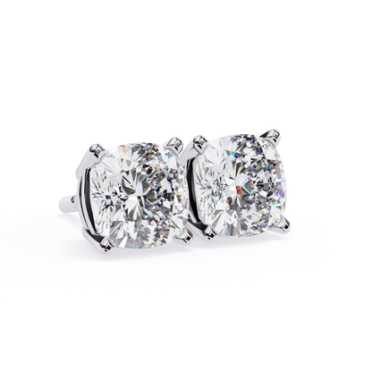 Pure Glow Laborgezüchtete Diamantkissen-Ohrstecker | Feines 18K Gold