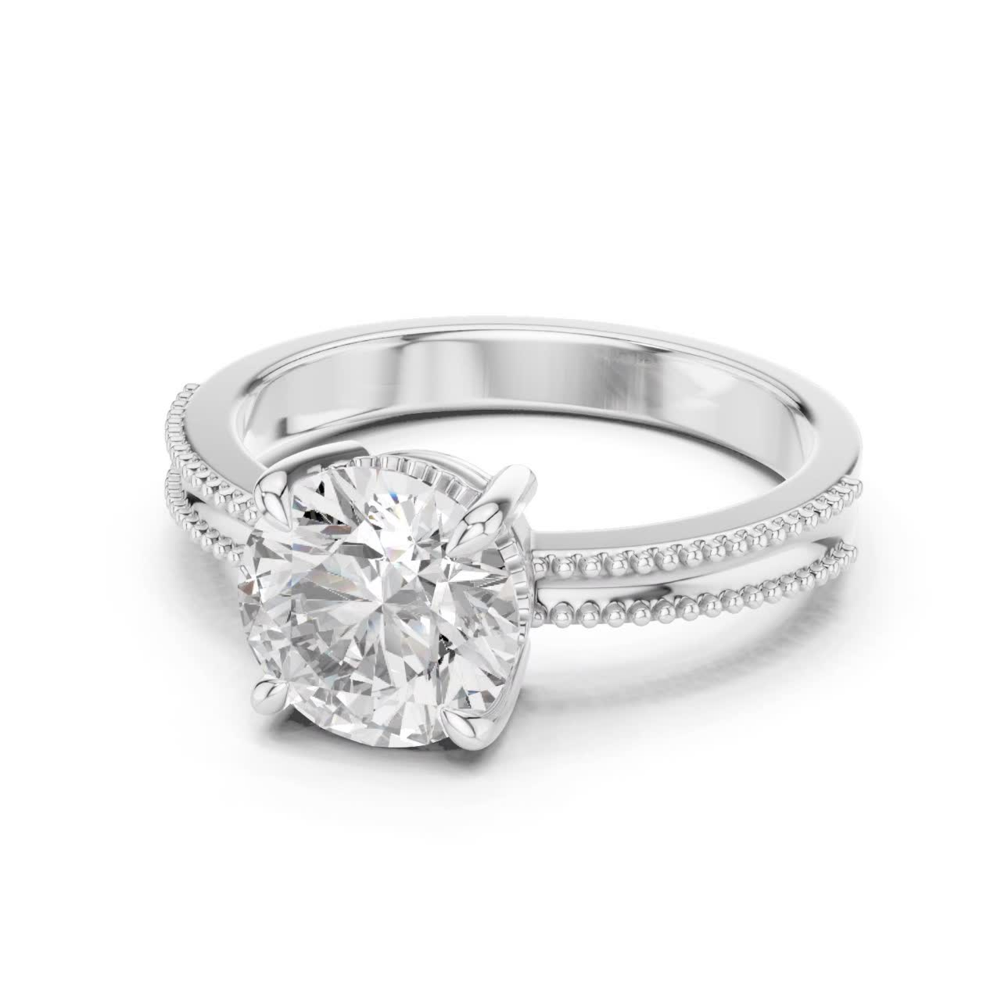 Round Diamond Double Edge Band Ring | Double the Brilliance