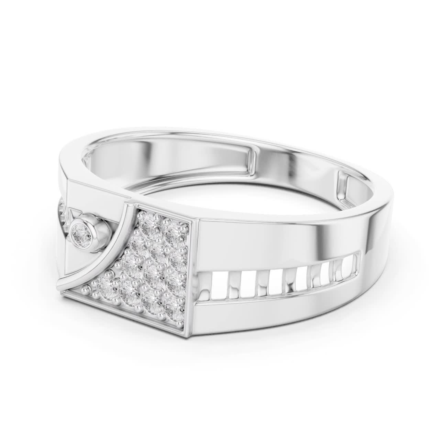 Luxury Round Diamond Band | Modern Geometric Statement Style