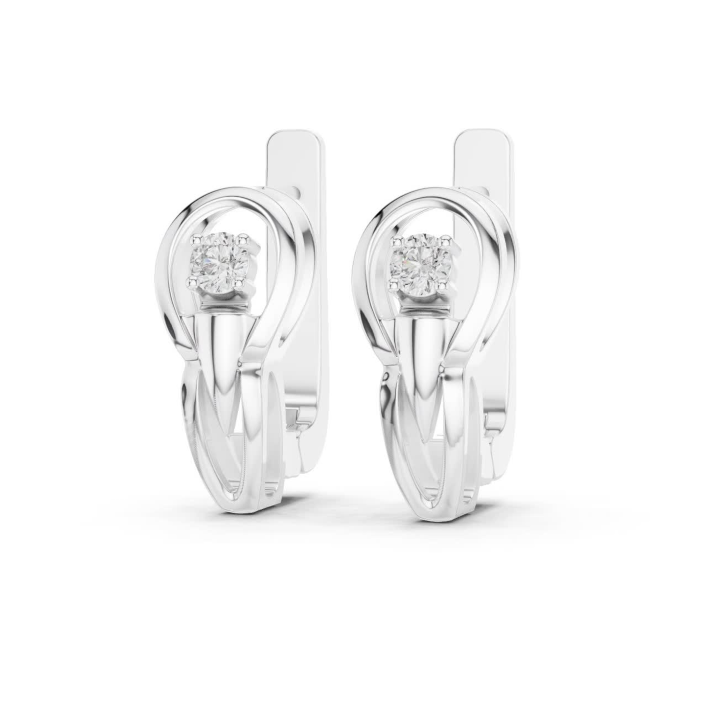 Oval Open Frame Diamond Hoop Earrings | Minimal Modern Elegance