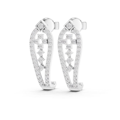 Geometric Diamond Drop Earrings with Openwork Elegance | Modern Luxury