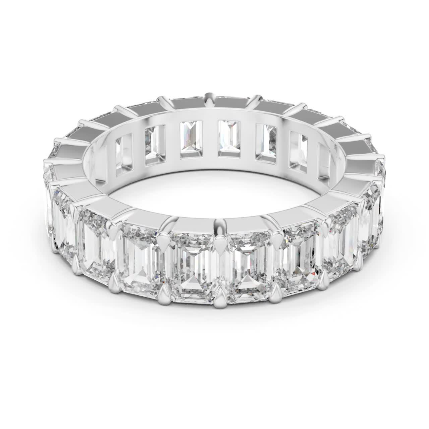 Emerald Cut Diamond Eternity Band | Infinite Step-Cut Brilliance