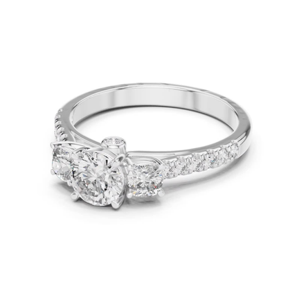 Round Diamond Side Stone Band Ring | Brilliance All Around